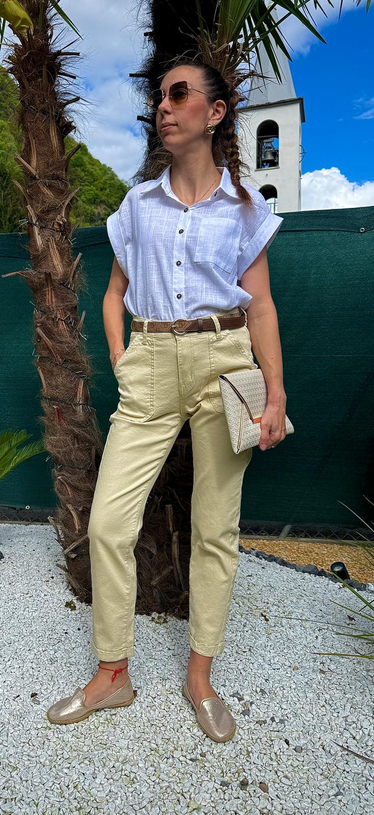 Pantaloni casual beige retrò francesi | Rose Maison IsaLove - Maison IsaLove