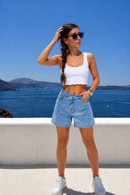 Short in demin | Rose Maison IsaLove - Maison IsaLove