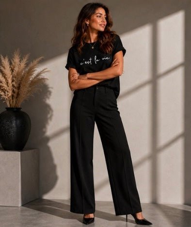 T-Shirt “c’est la vie” | Rose Maison IsaLove - Maison IsaLove