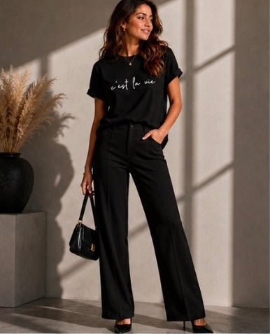 T-Shirt “c’est la vie” | Rose Maison IsaLove - Maison IsaLove